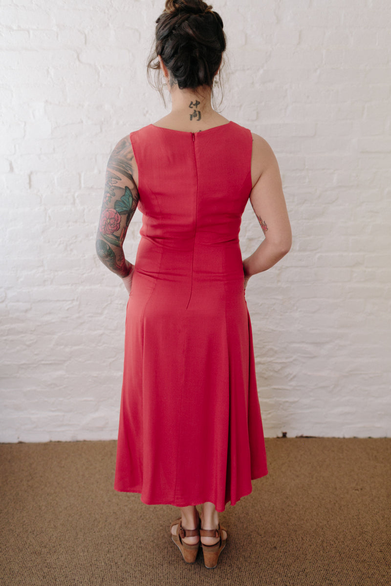 Lori Dress in Coral Challis