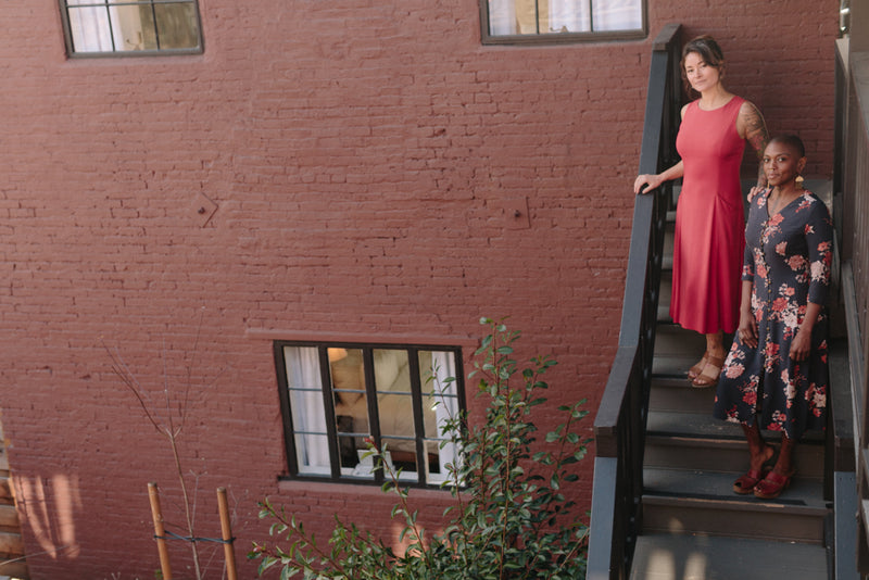 Lori Dress in Coral Challis