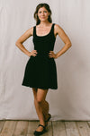 Delana Dress in Black Linen