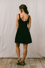 Delana Dress in Black Linen