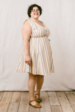 Thea Dress in Linen Stripe