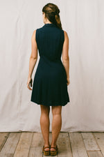 Mona Dress in Navy Challis