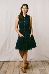 Mona Dress in Navy Challis