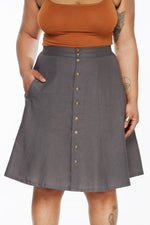 Bae Skirt in Charcoal Linen