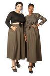 Rue Skirt in Olive Tencel