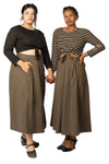 Rue Skirt in Olive Tencel