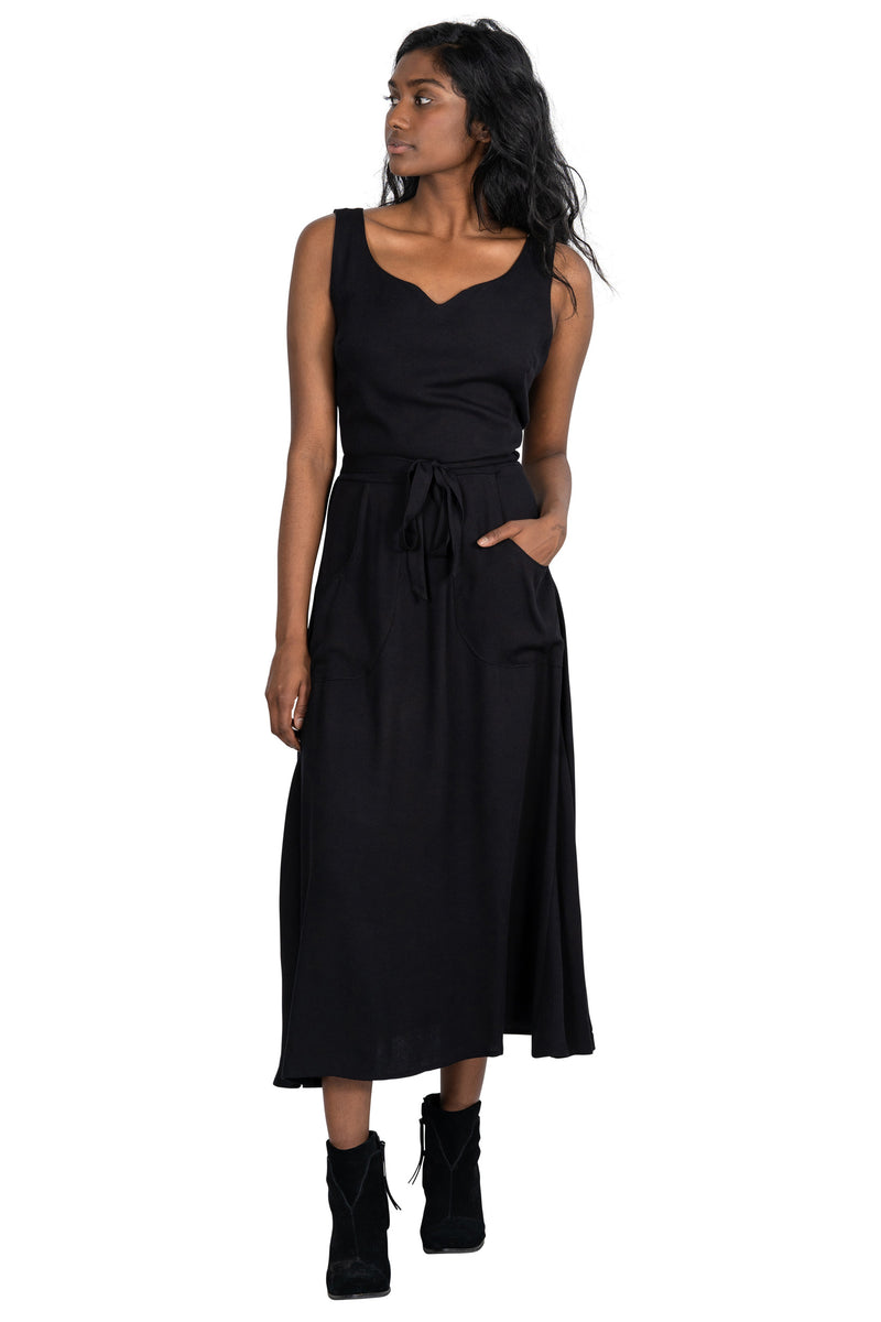Black crepe wrap dress on sale