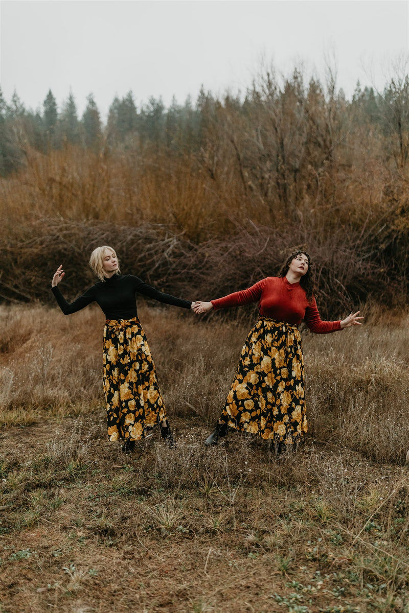 Maxi Wrap Skirt in Velvet Rose