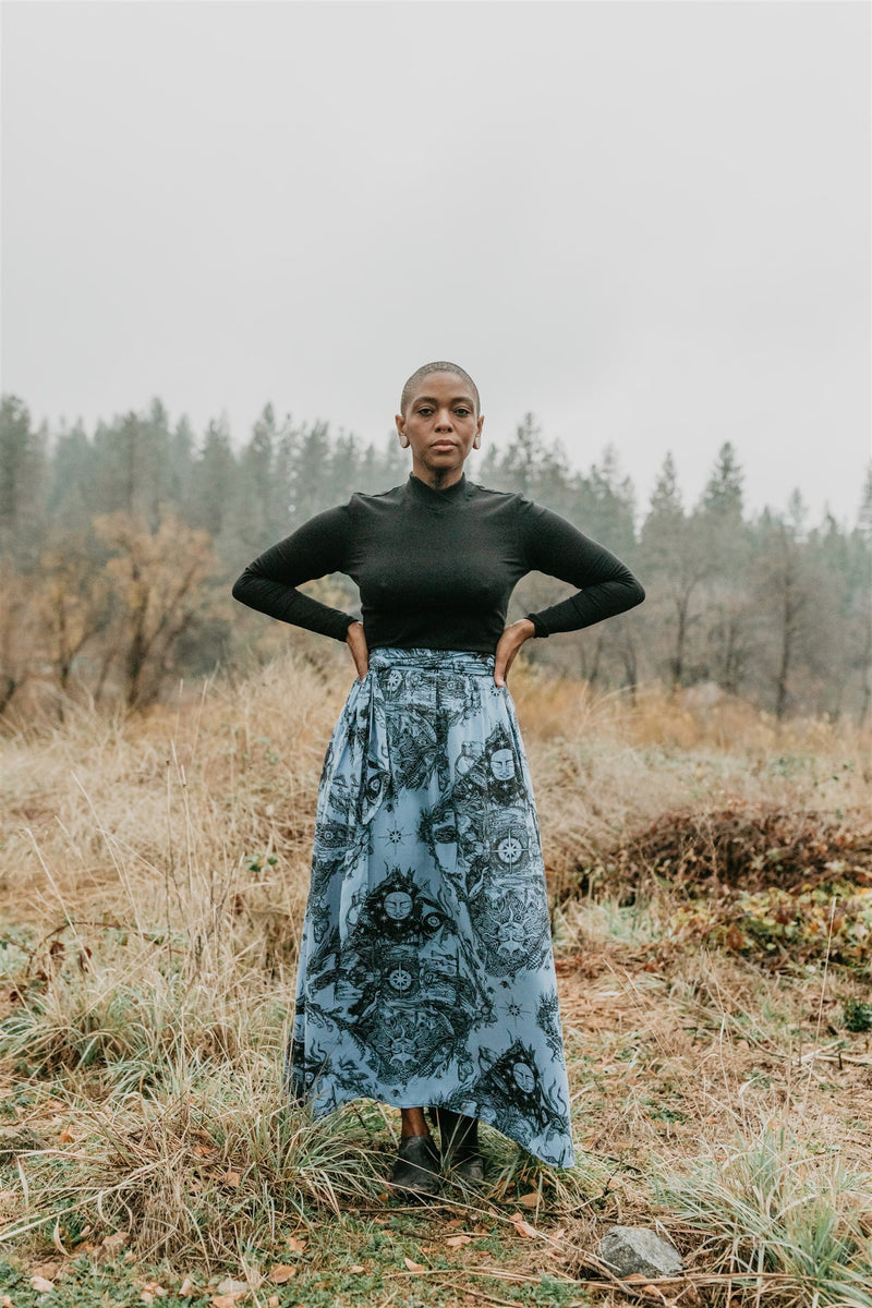 Maxi Wrap Skirt in Earth Worship