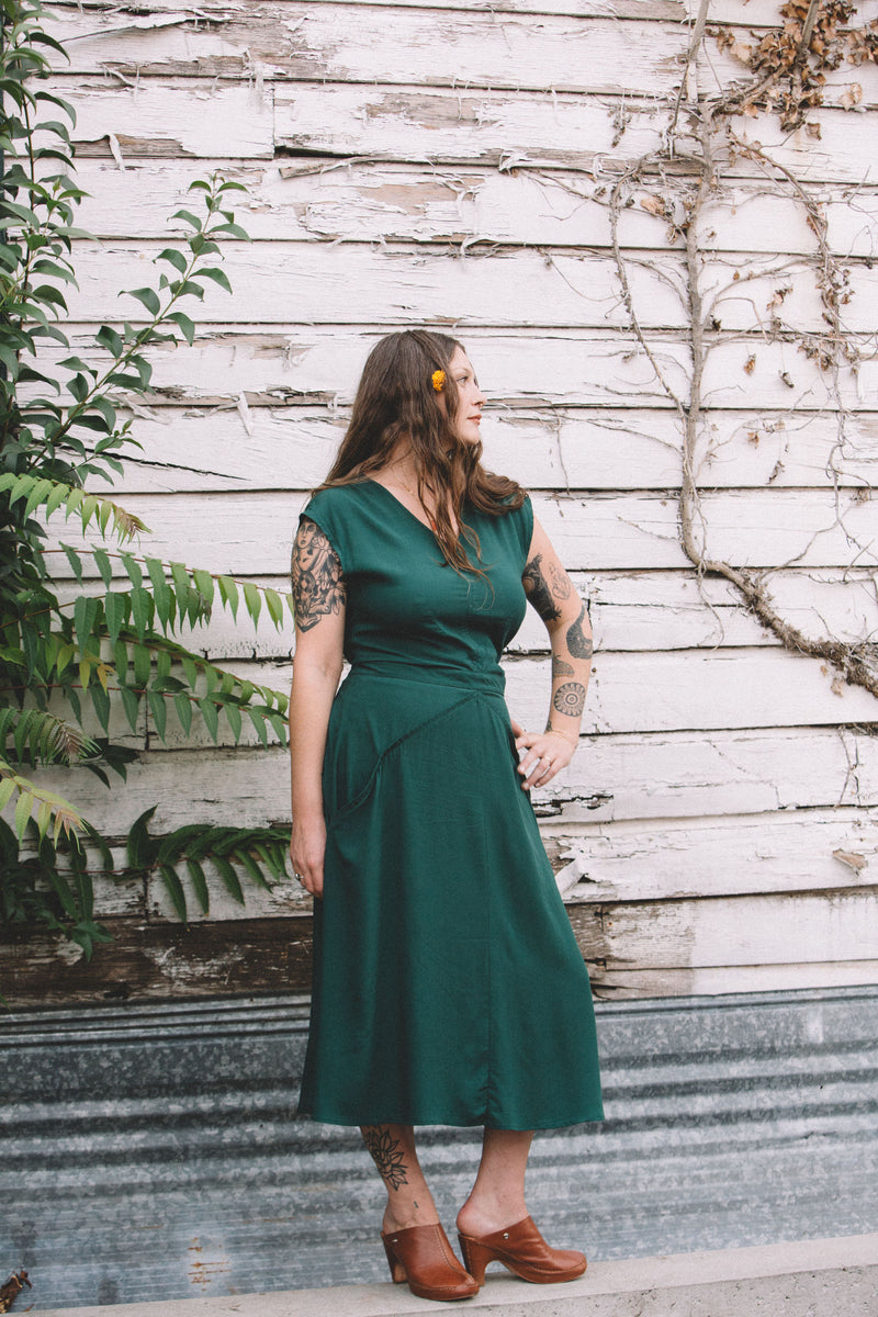Xena Dress in Emerald Green