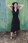 Xena Dress in Black Abstract Dot