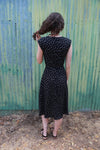 Xena Dress in Black Abstract Dot