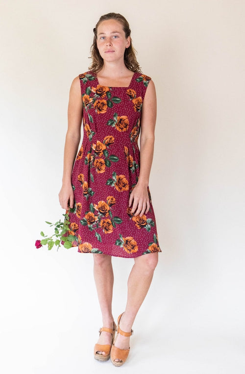 Pleiades Dress in Red Rose Dot