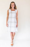 white natural cotton dress with pockets