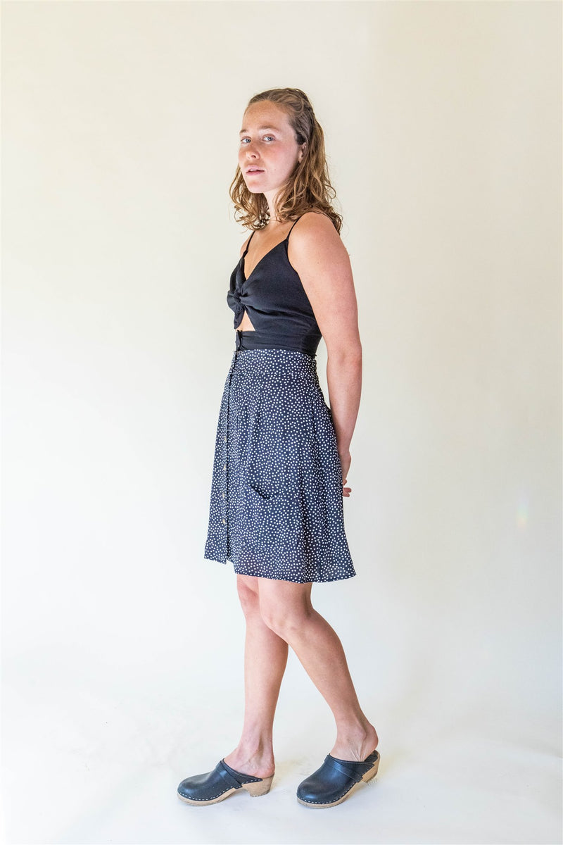 Rah Rah Skirt in Black Polka Dot