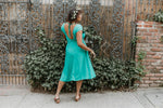 Joy dress in Teal Challis