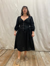 Prairie Dress in Black Linen