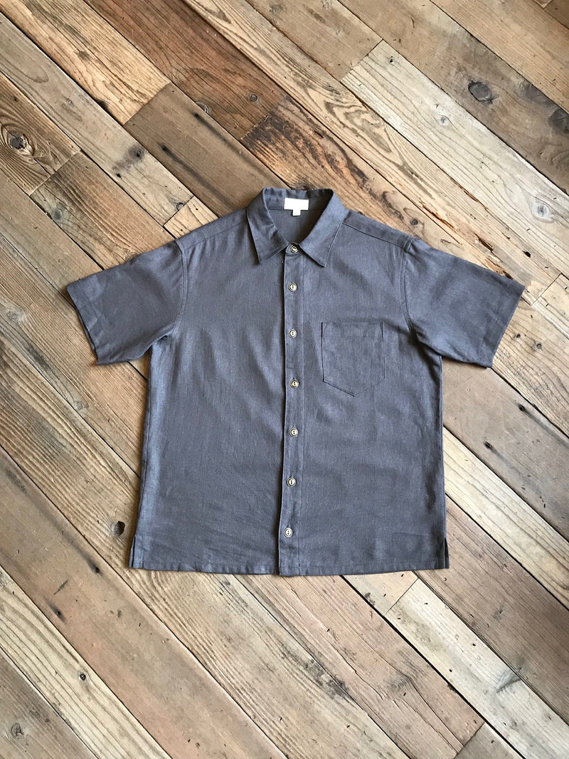 Unisex Button Up in Ash Linen