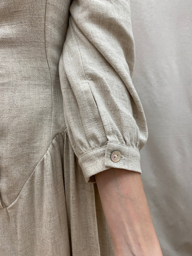 Prairie Dress in Oat Linen