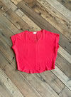Dolman Top in Electric Coral