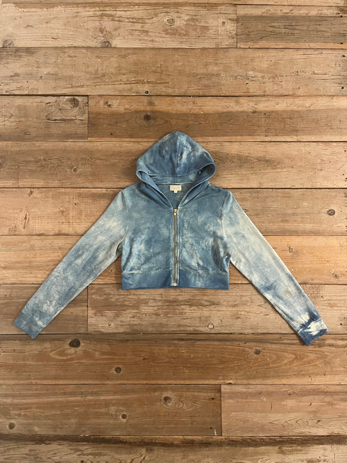 SIZE LARGE Cropped Hoodie in Bamboo with Botanical Dyes