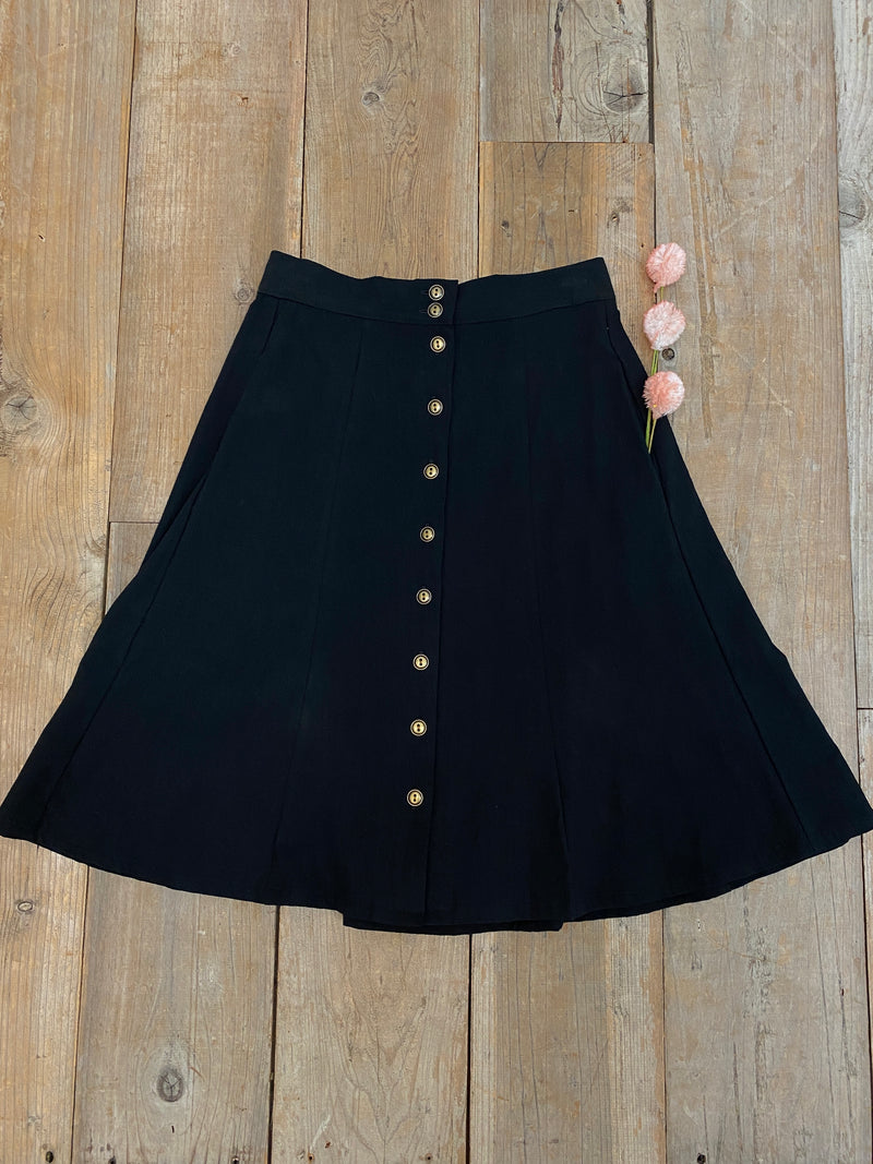 Bae Skirt in Black Linen