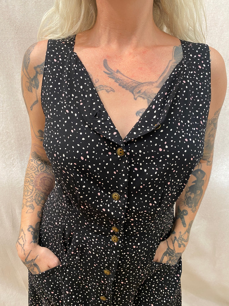 Sheet Dress in Black Dot