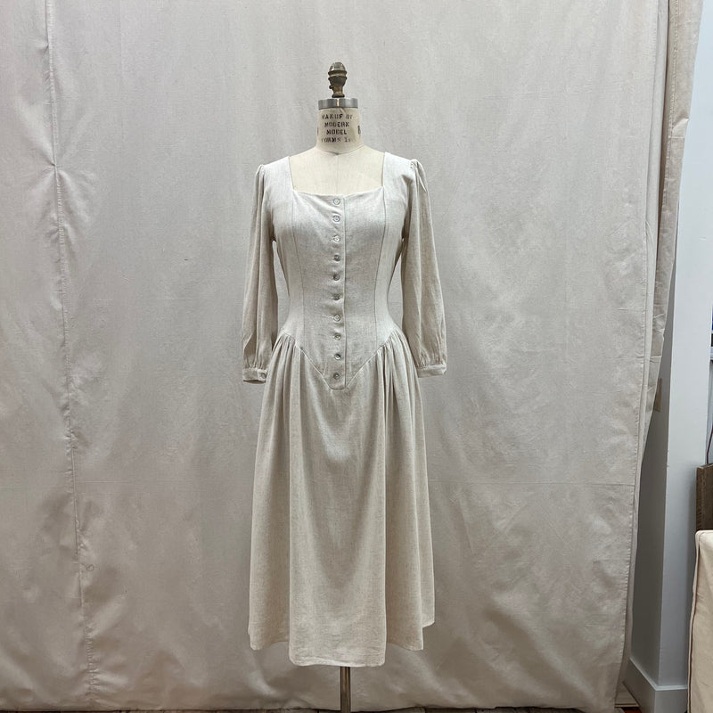 Prairie Dress in Oat Linen M Prairie Dress in Oat Linen M
