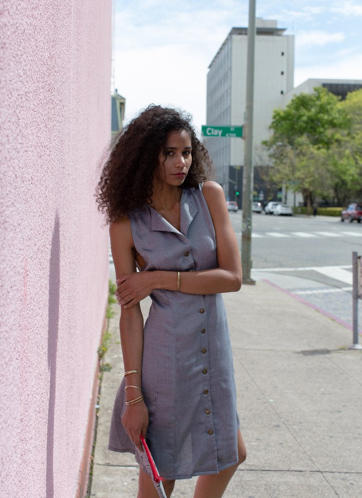 Loretta Dress in Rayon Chambray