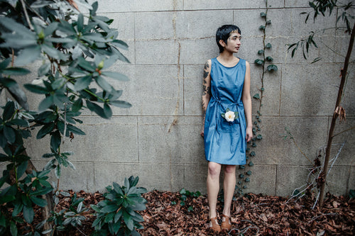 Tia Dress in Indigo Denim