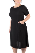 Ingrid Dress in Black Rayon