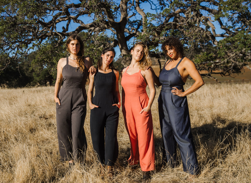 Yolked Juniper Jumpsuit in Black Brushed Cotton – Field Day