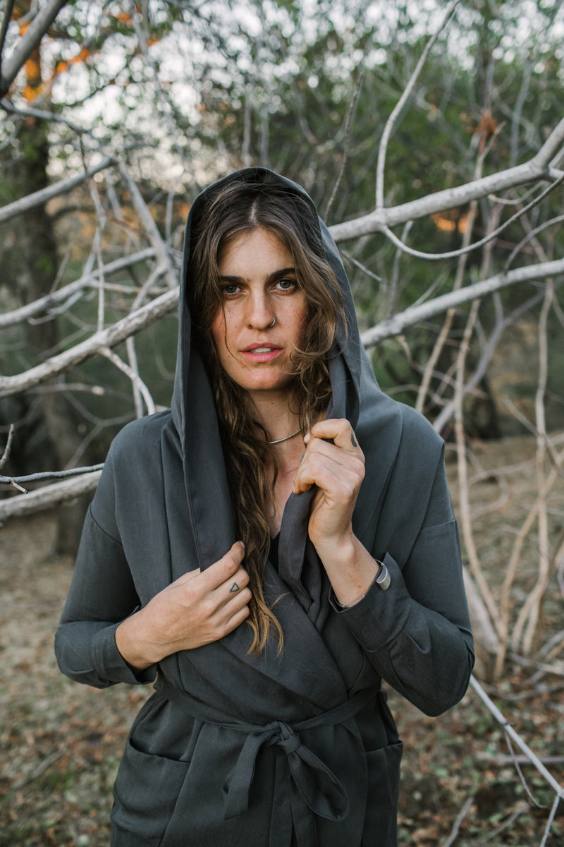 Mantle Jacket in Slate Tencel