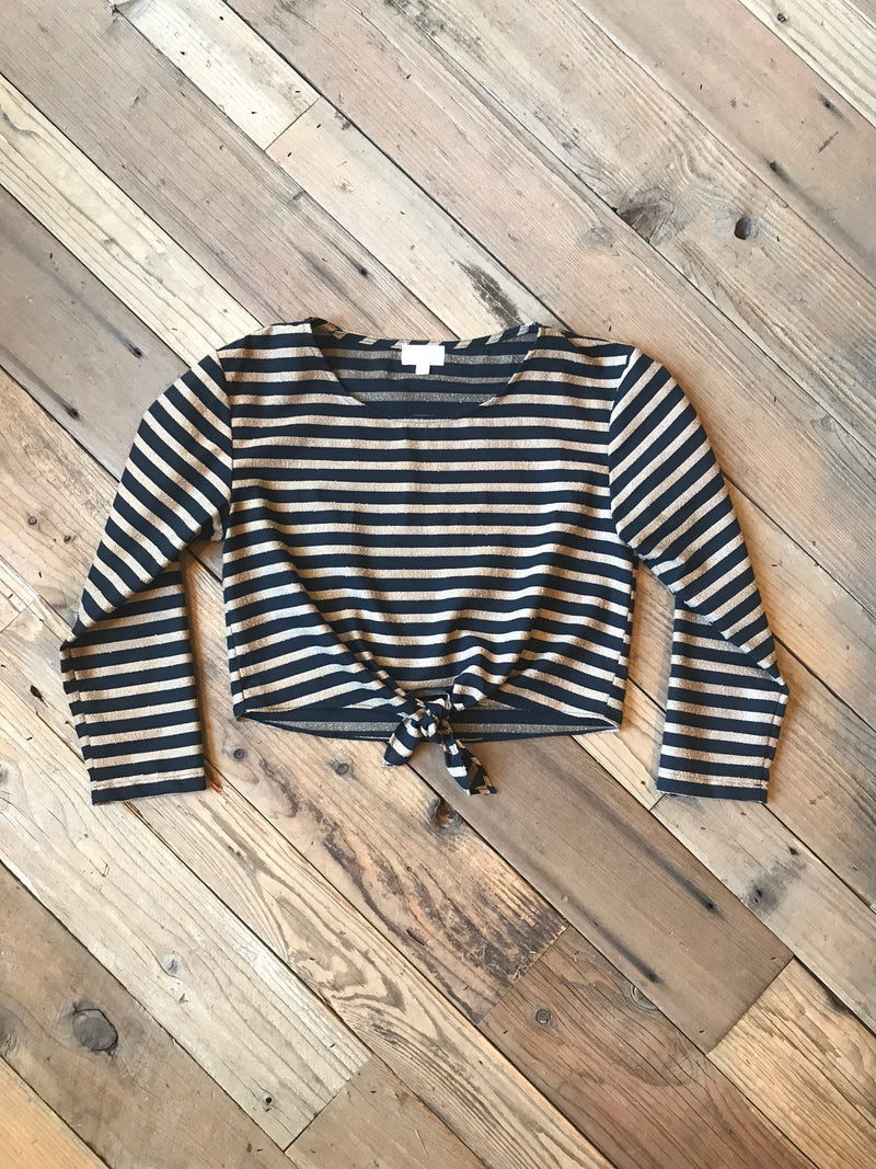 Tie Top in Black Stripe