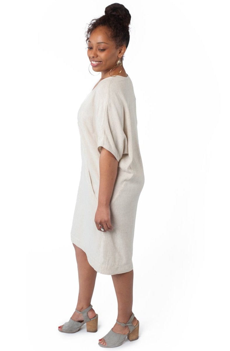 Cocoon Dress in Oat Linen 4X Cocoon Dress in Oat Linen 4X