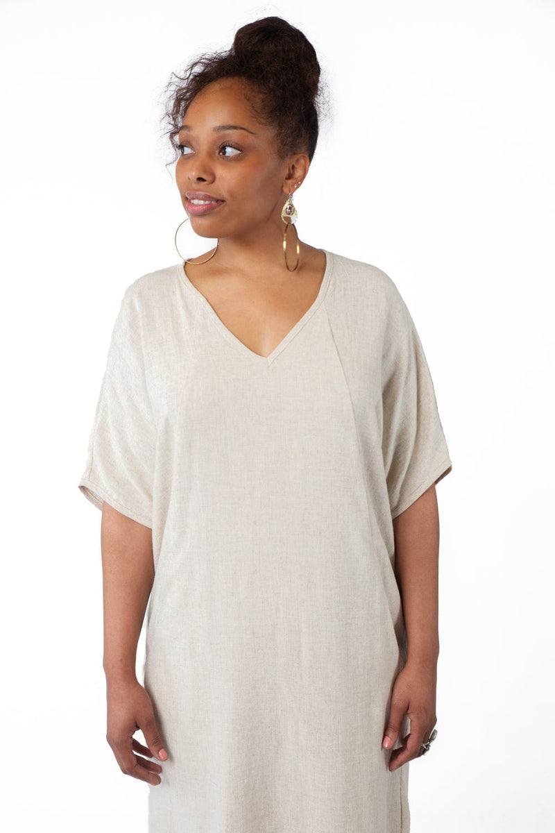 Cocoon Dress in Oat Linen 4X Cocoon Dress in Oat Linen 4X