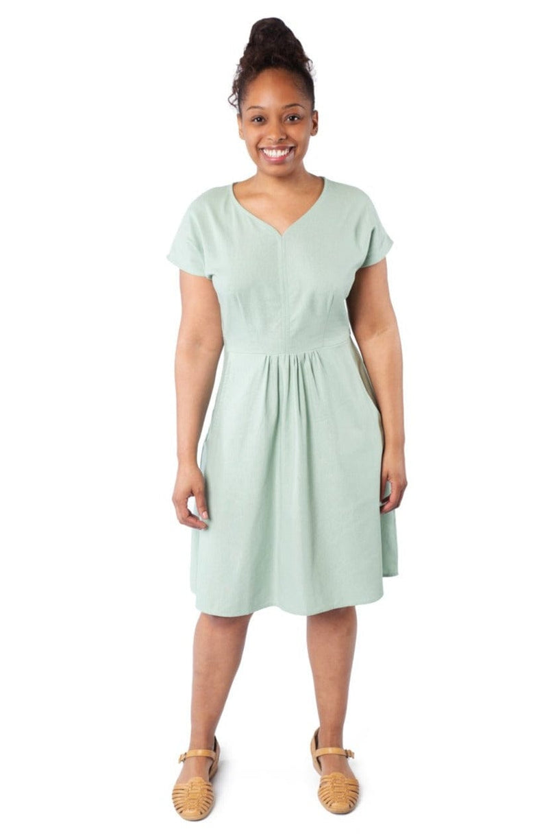 sage linen dress Sage Linen Midi Dress