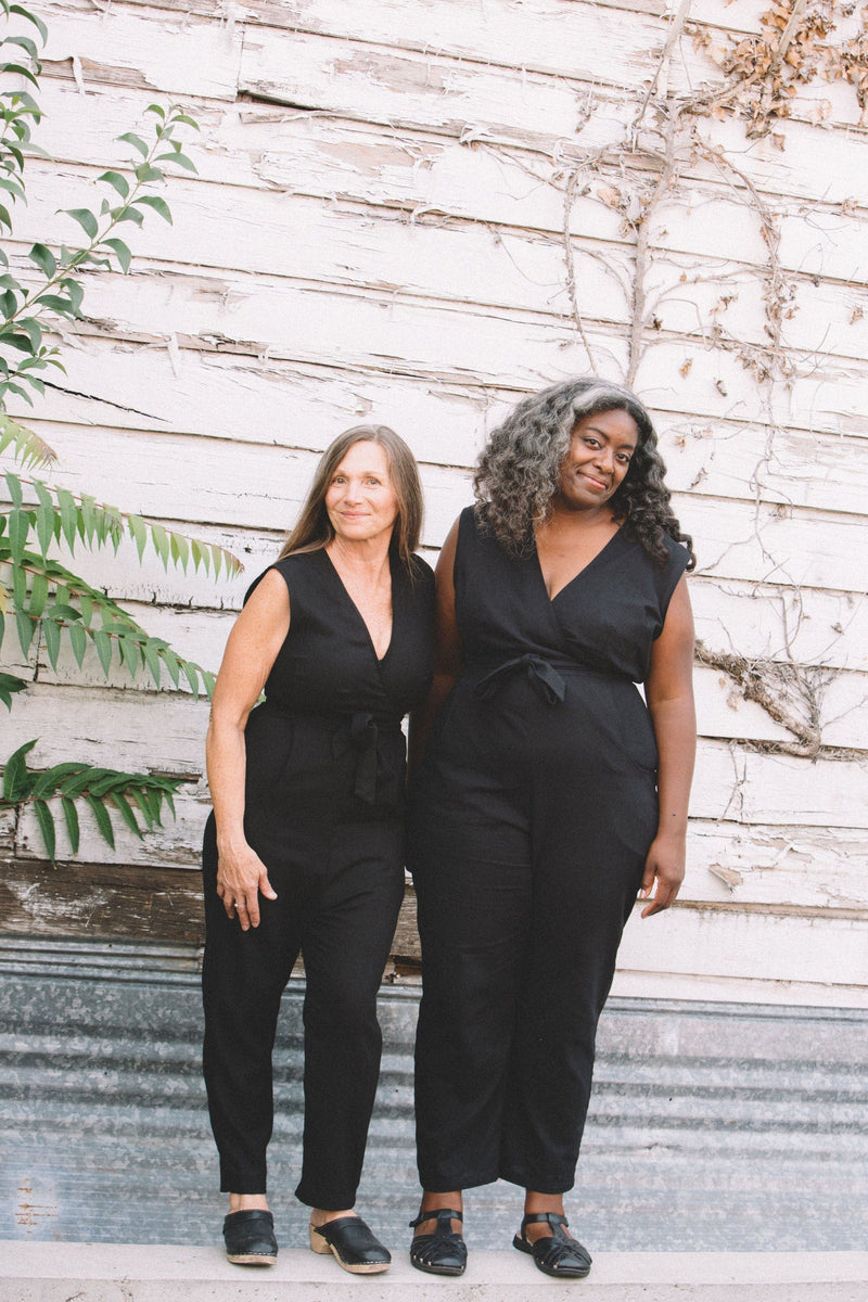 Field Day Jumpsuit Artemis Jumper In Black Linen