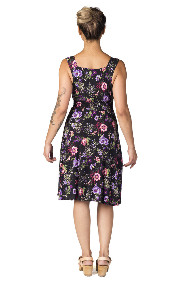 Sheet Dress in Black Herbal