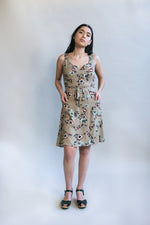 Wrap Dress in Taupe Floral