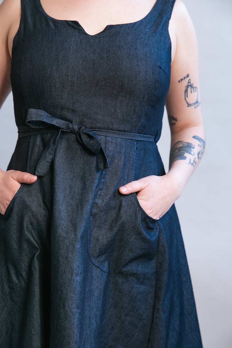 Wrap Dress in Dark Denim