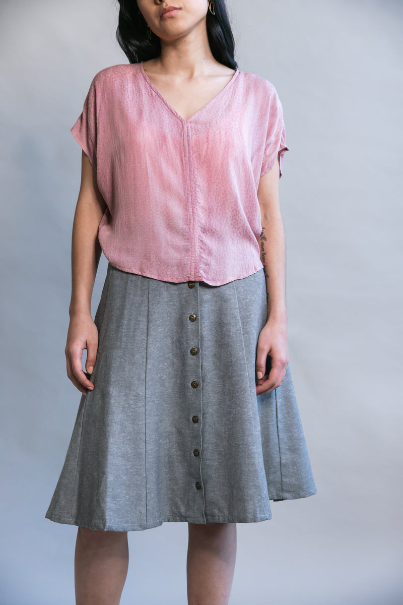 Bae Skirt in Taupe Linen