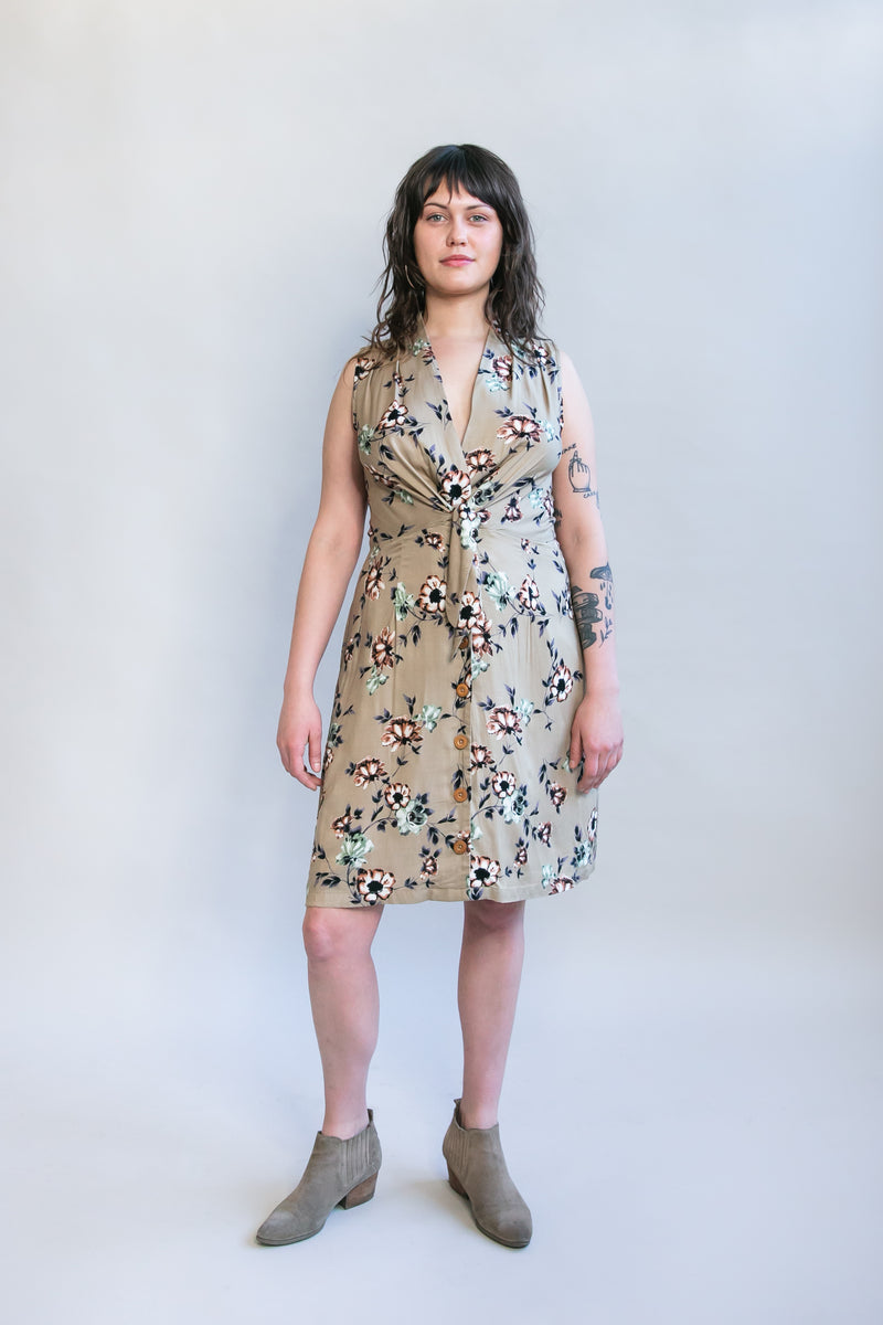 Paloma Dress in Taupe Floral