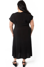 Tatiana Dress in Black Challis