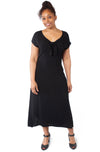 Tatiana Dress in Black Challis