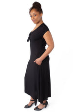 Tatiana Dress in Black Challis