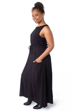 Rhiannon Dress in Black Challis