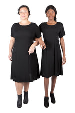 Ingrid Dress in Black Rayon