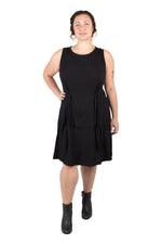 Tia Dress in Black Linen